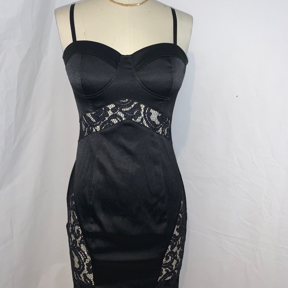 Black satin dress